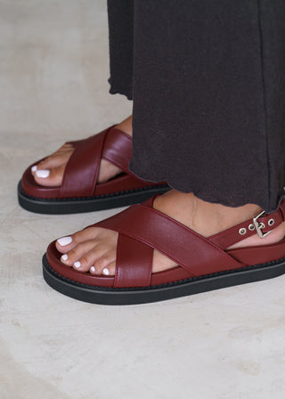 Capri Sandal - Burgundy