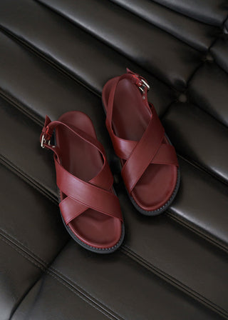 Capri Sandal - Burgundy