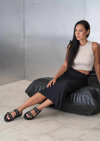 Aloha Studded Sandal - Silver