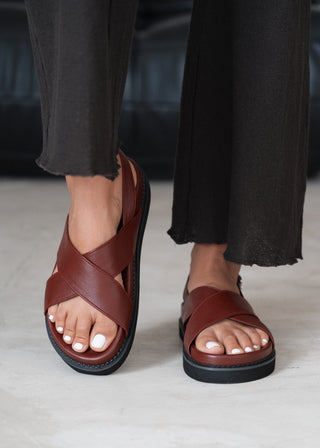 Capri Sandal - Burgundy