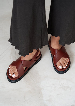 Capri Sandal - Burgundy