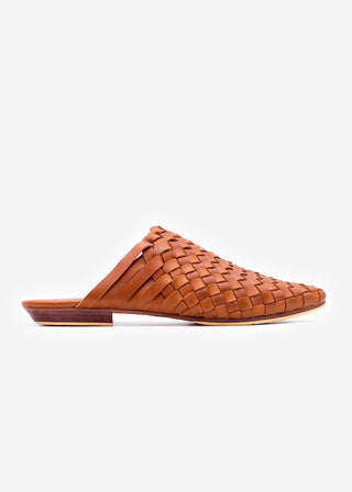 Prague Woven Mule - Cognac