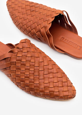 Prague Woven Mule - Cognac
