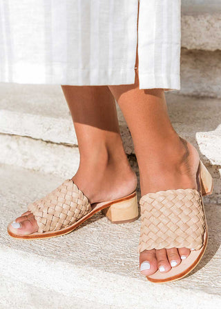 Santorini Woven Mule - Cream