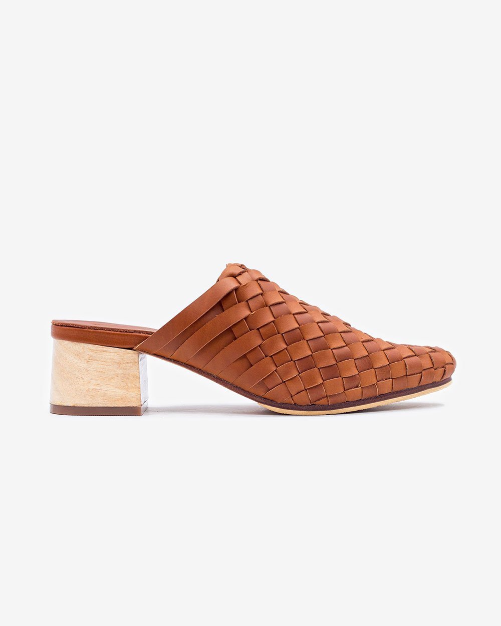 Cognac woven mules sale