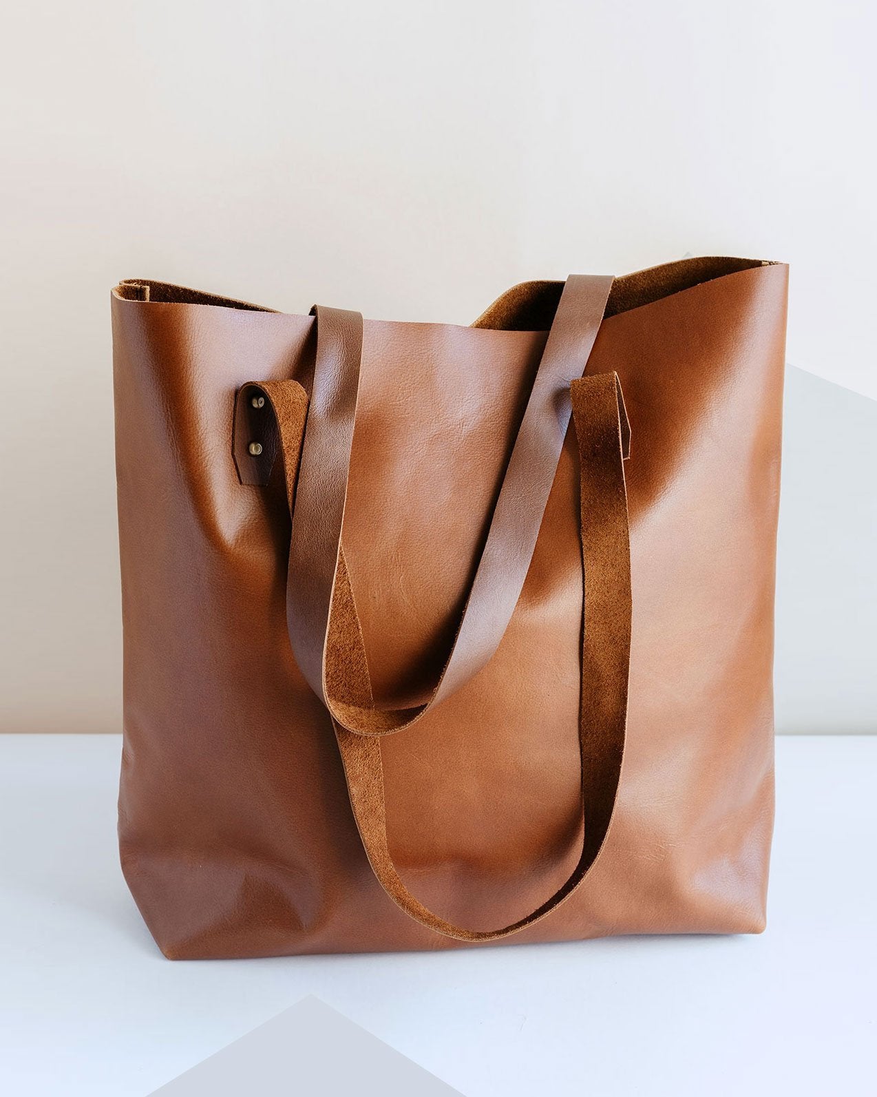 Brown leather shopper Clearance