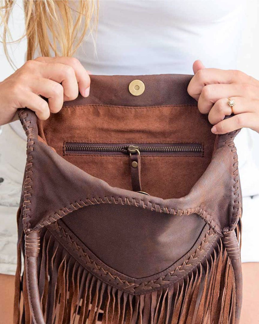 Fringe Boho Suede Shoulder Bag Handbag Made In Australia – The Real McCaul  Leathergoods