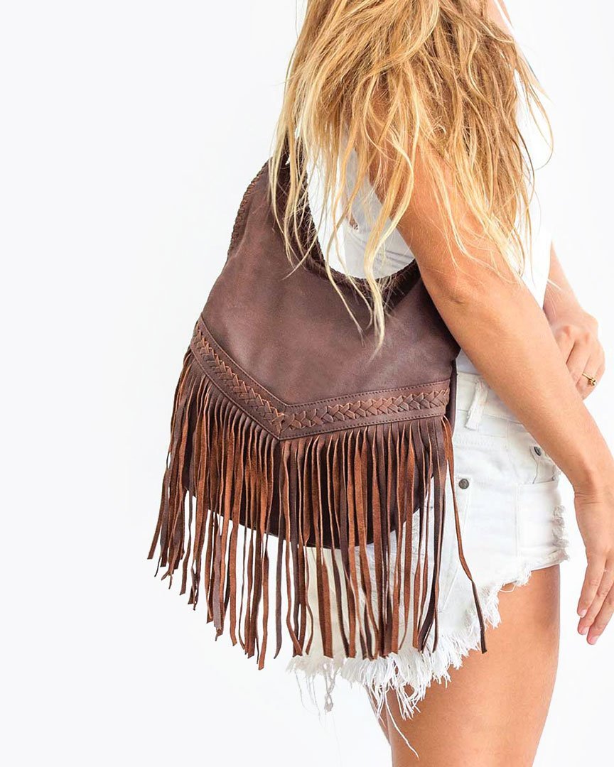 Leather Goods Maxine Fringe Purse - Brown – Tunie's