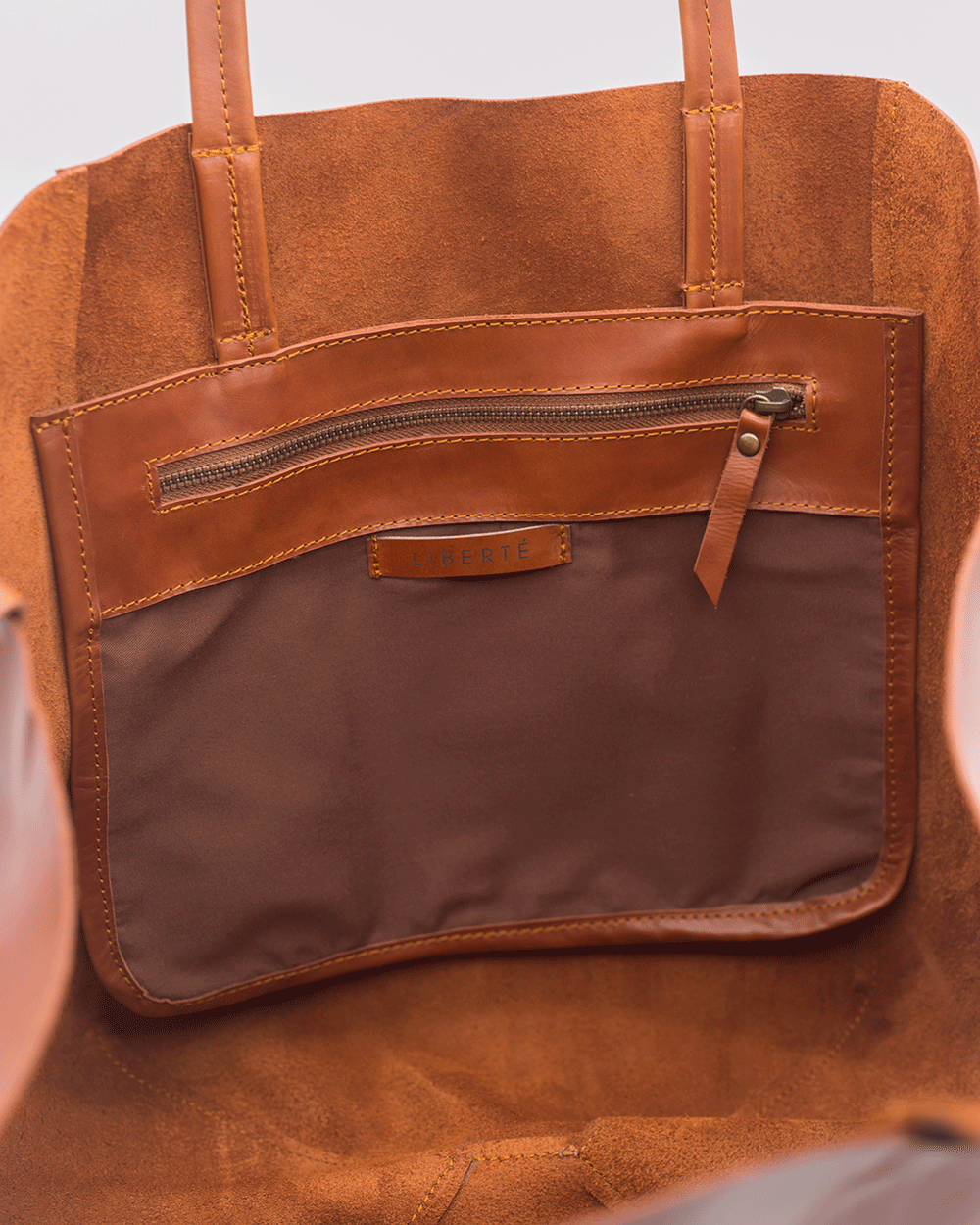 Milan Leather Tote Cognac β LibertΓ© Leather