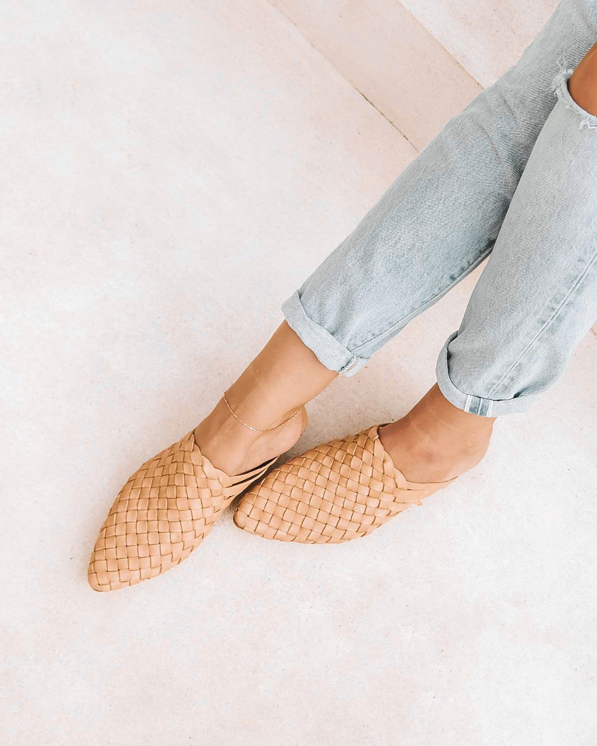 Prague Woven Mule - Cream – Liberté Leather